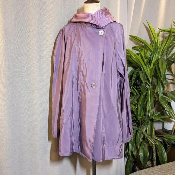 NEW Mycra Pac Purple Donatella Hooded Reversible Rain Coat Small Medium - Picture 3 of 11